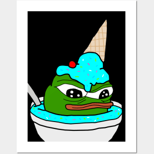 Ice Cream Sundae Pepe Posters and Art